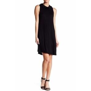 Black Knit Abound Shift Dress Cowl Neck Size S